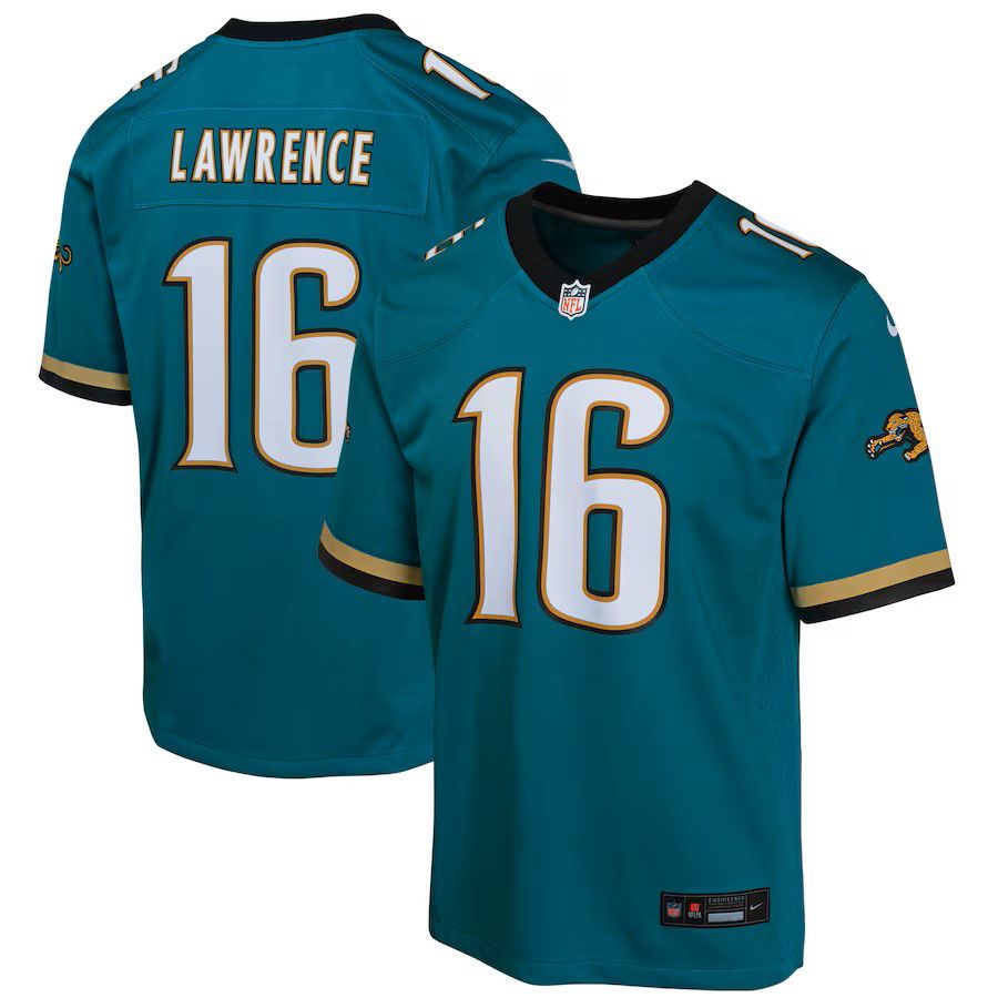 Youth Jacksonville Jaguars #16 Trevor Lawrence Green Nike Throwback Player Game NFL Jersey->youth nfl jersey->Youth Jersey